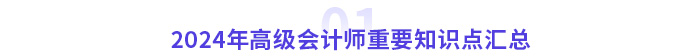 2024年高級(jí)會(huì)計(jì)師重要知識(shí)點(diǎn)匯總