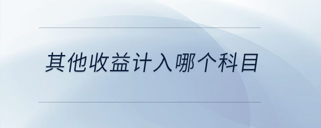 其他收益計入哪個科目？