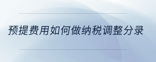 預(yù)提費(fèi)用如何做納稅調(diào)整分錄？