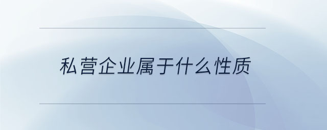 私營企業(yè)屬于什么性質(zhì)