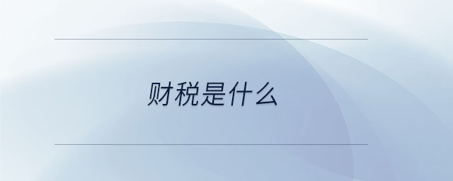 財(cái)稅是什么