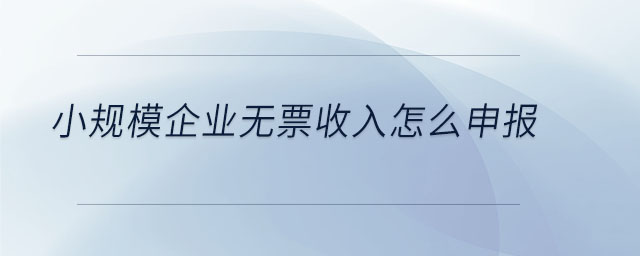 小規(guī)模企業(yè)無票收入怎么申報(bào)