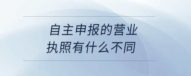 自主申報的營業(yè)執(zhí)照有什么不同？