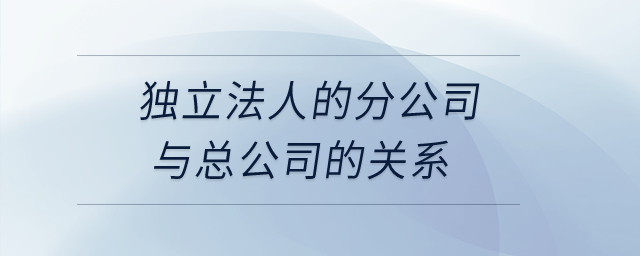 獨立法人的分公司與總公司的關系？
