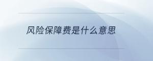 風險保障費是什么意思