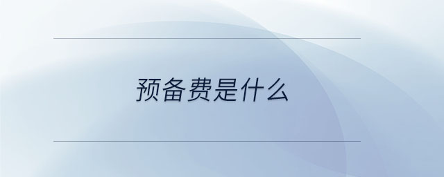 預(yù)備費(fèi)是什么