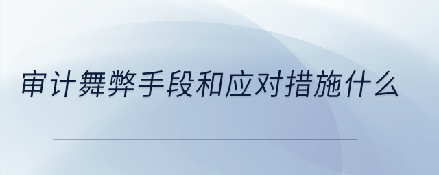 審計(jì)舞弊手段和應(yīng)對(duì)措施什么？