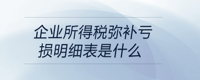 企業(yè)所得稅彌補(bǔ)虧損明細(xì)表是什么