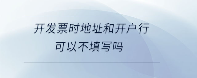 開發(fā)票時(shí)地址和開戶行可以不填寫嗎