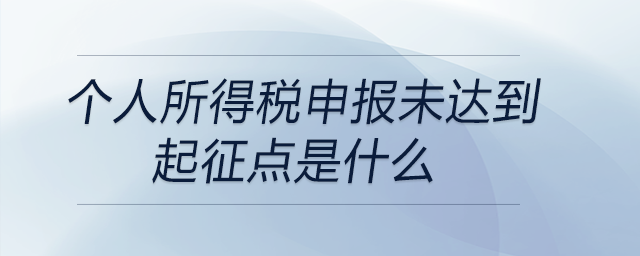 個人所得稅申報未達(dá)到起征點是什么