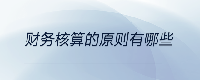 財(cái)務(wù)核算的原則有哪些