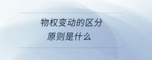 物權(quán)變動(dòng)的區(qū)分原則是什么