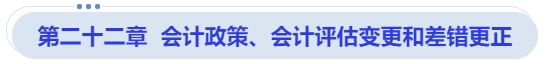中級會計(jì)第二十二章  會計(jì)政策、會計(jì)評估變更和差錯更正