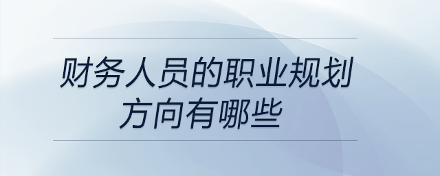 財(cái)務(wù)人員的職業(yè)規(guī)劃方向有哪些