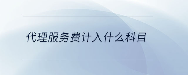 代理服務(wù)費計入什么科目