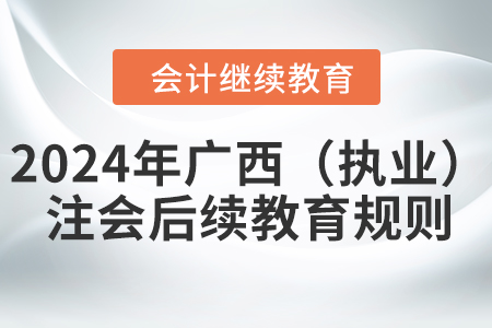 2024年廣西壯族自治區(qū)（執(zhí)業(yè)）注冊會(huì)計(jì)師后續(xù)教育規(guī)則