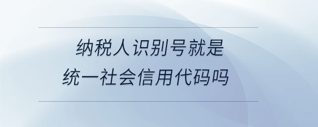 納稅人識別號就是統(tǒng)一社會信用代碼嗎