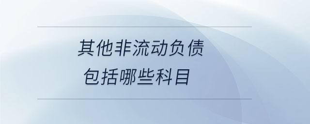 其他非流動負(fù)債包括哪些科目