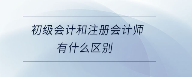 初級會(huì)計(jì)和注冊會(huì)計(jì)師有什么區(qū)別