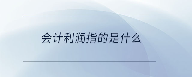 會(huì)計(jì)利潤(rùn)指的是什么