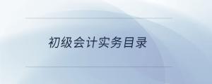 初級會計實務(wù)目錄