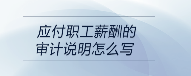 應(yīng)付職工薪酬的審計(jì)說(shuō)明怎么寫