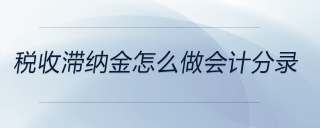 稅收滯納金怎么做會(huì)計(jì)分錄
