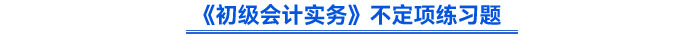 《初級會計實務》不定項專項練習