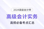 2024年高級(jí)會(huì)計(jì)師《高級(jí)會(huì)計(jì)實(shí)務(wù)》高頻必備考點(diǎn)匯總