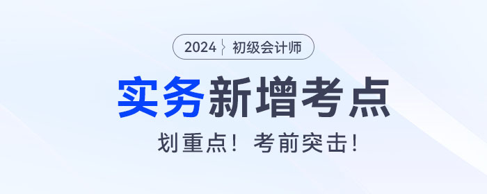 考前突擊！2024年《初級會計(jì)實(shí)務(wù)》新增考點(diǎn)復(fù)習(xí)