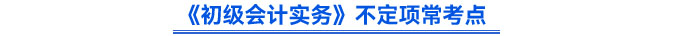 《初級會計實務(wù)》不定項?？键c