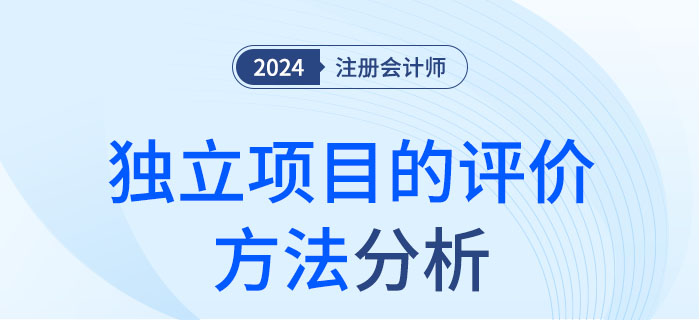 獨(dú)立項(xiàng)目的評價(jià)方法-大