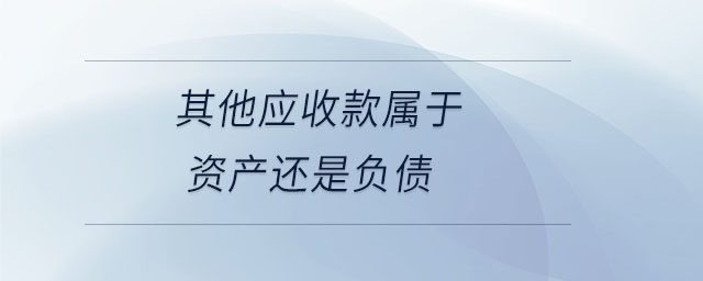 其他應收款屬于資產還是負債