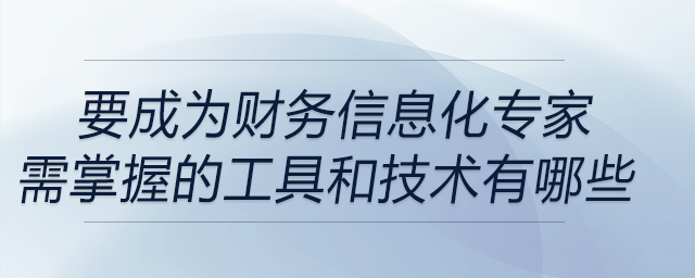 如果要成為財務(wù)信息化專家，需掌握的數(shù)字化工具和技術(shù)一般有哪些