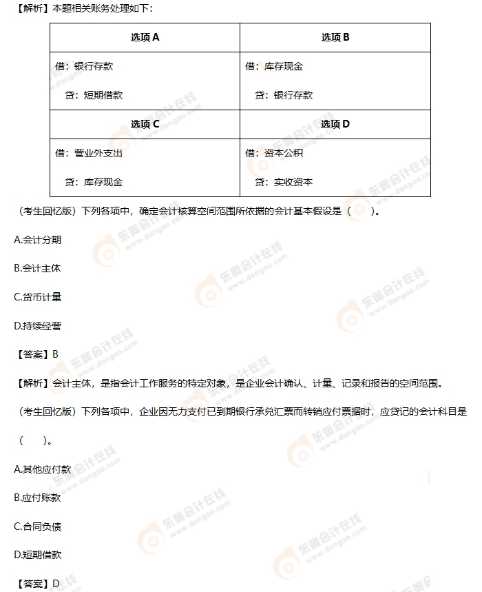 考生回憶版初級會計(jì)考題