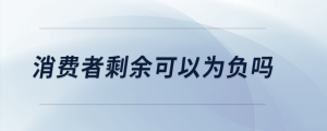消費(fèi)者剩余可以為負(fù)嗎