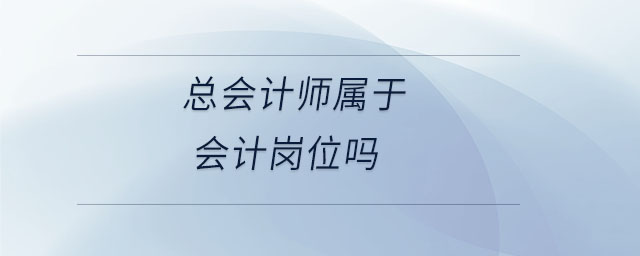 總會(huì)計(jì)師屬于會(huì)計(jì)崗位嗎