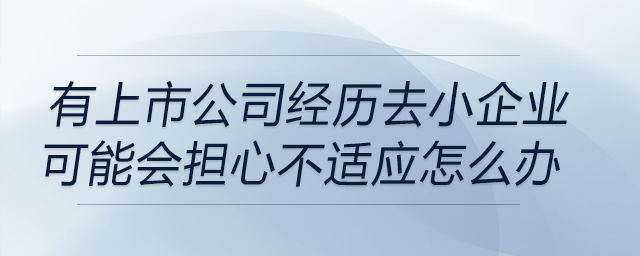 有上市公司經(jīng)歷去小企業(yè)，會擔(dān)心不適應(yīng)或不會長期留下該怎么辦