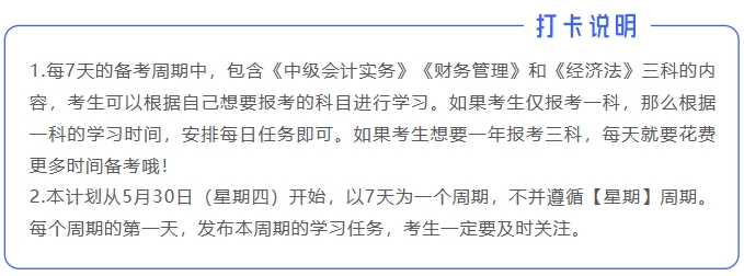 中級(jí)會(huì)計(jì)打卡說明