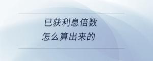 已獲利息倍數(shù)怎么算出來(lái)的