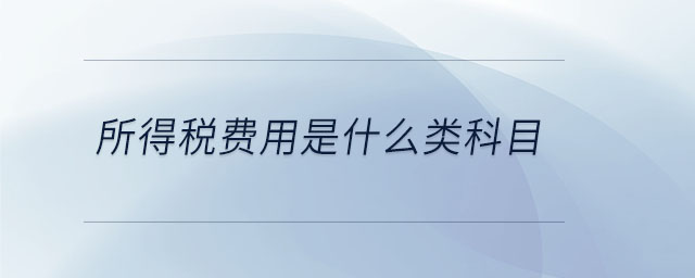 所得稅費用是什么類科目