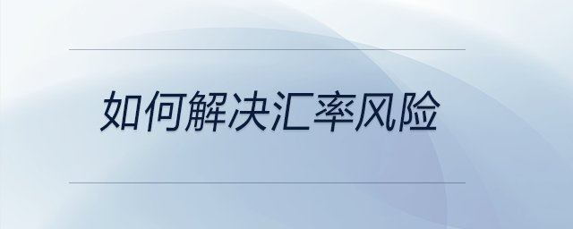 如何解決匯率風(fēng)險(xiǎn)