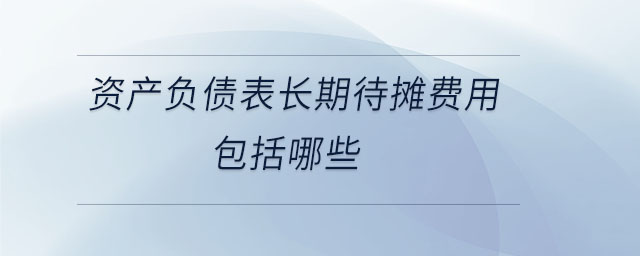 資產(chǎn)負(fù)債表長期待攤費用包括哪些