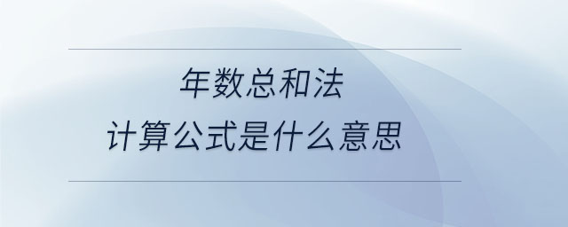 年數(shù)總和法計(jì)算公式是什么意思