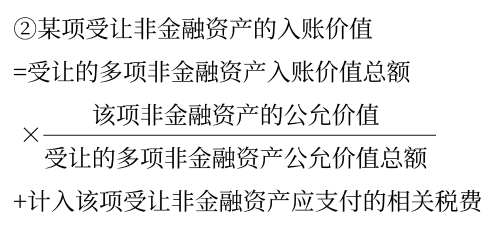 受讓非金融資產(chǎn)入賬價(jià)值的確定