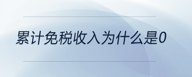 累計(jì)免稅收入為什么是0