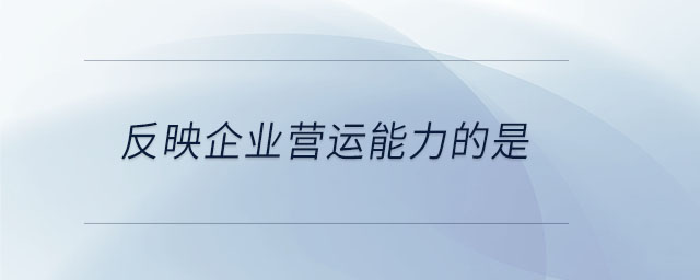 反映企業(yè)營(yíng)運(yùn)能力的是