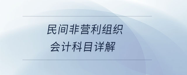 民間非營(yíng)利組織會(huì)計(jì)科目詳解
