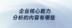 企業(yè)核心能力分析的內容有哪些