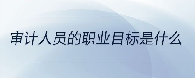 審計人員的職業(yè)目標(biāo)是什么